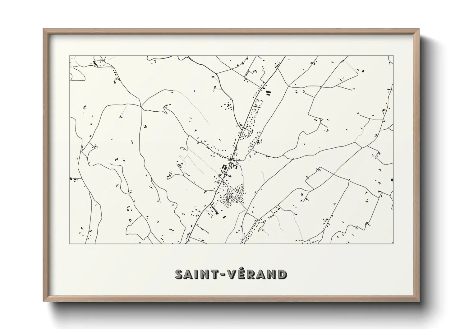 Une affiche de carte sur Saint-Vérand