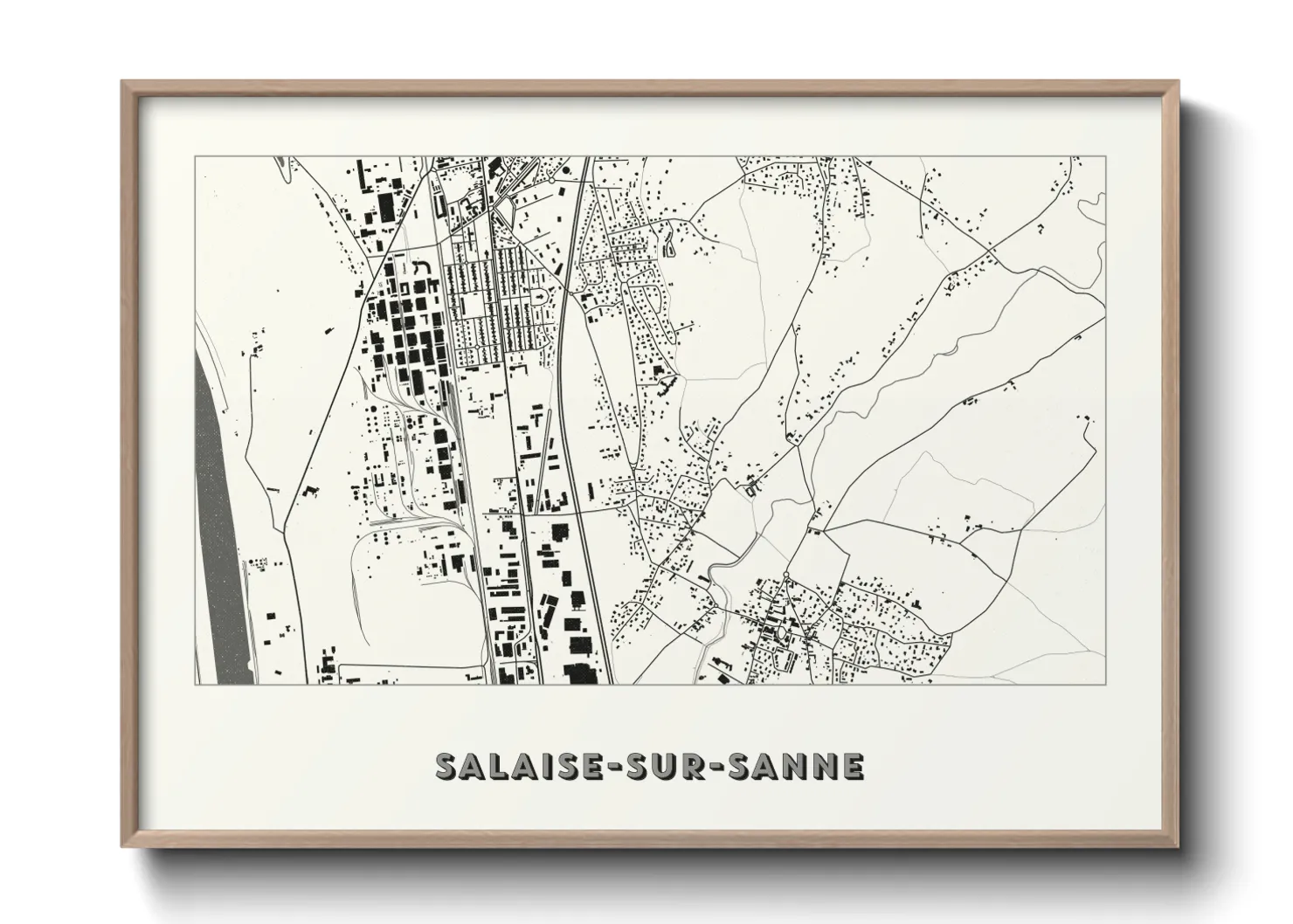 Une affiche de carte sur Salaise-sur-Sanne