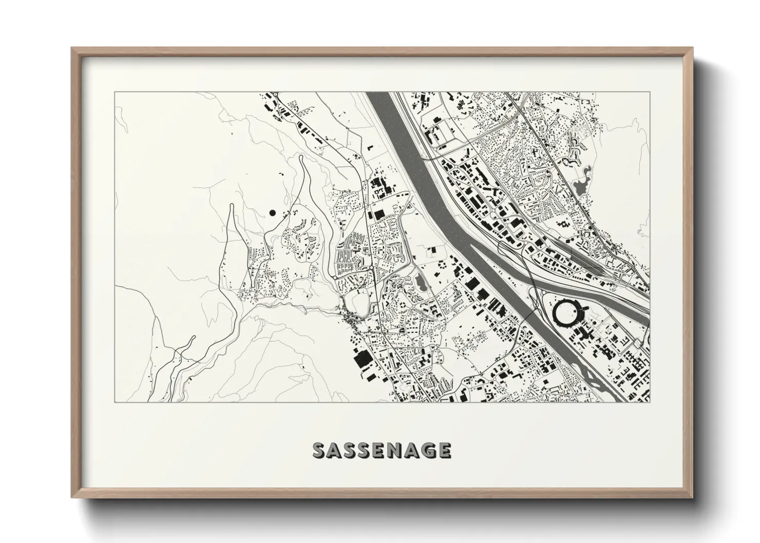 Une affiche de carte sur Sassenage