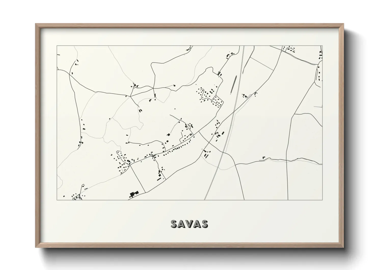 Une affiche de carte sur Savas