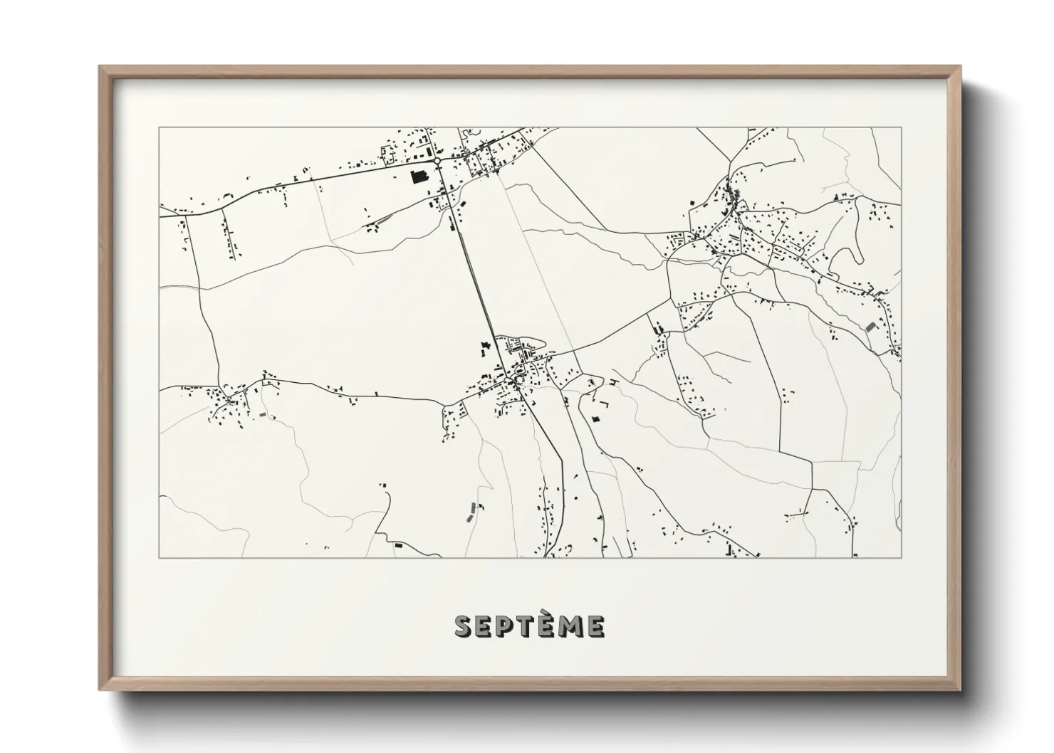 Une affiche de carte sur Septème