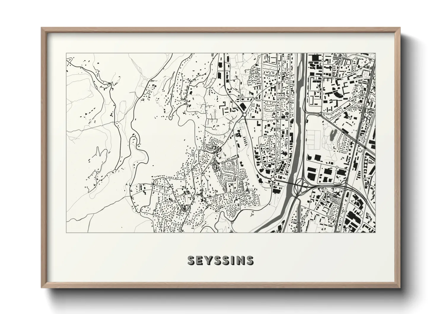 Une affiche de carte sur Seyssins