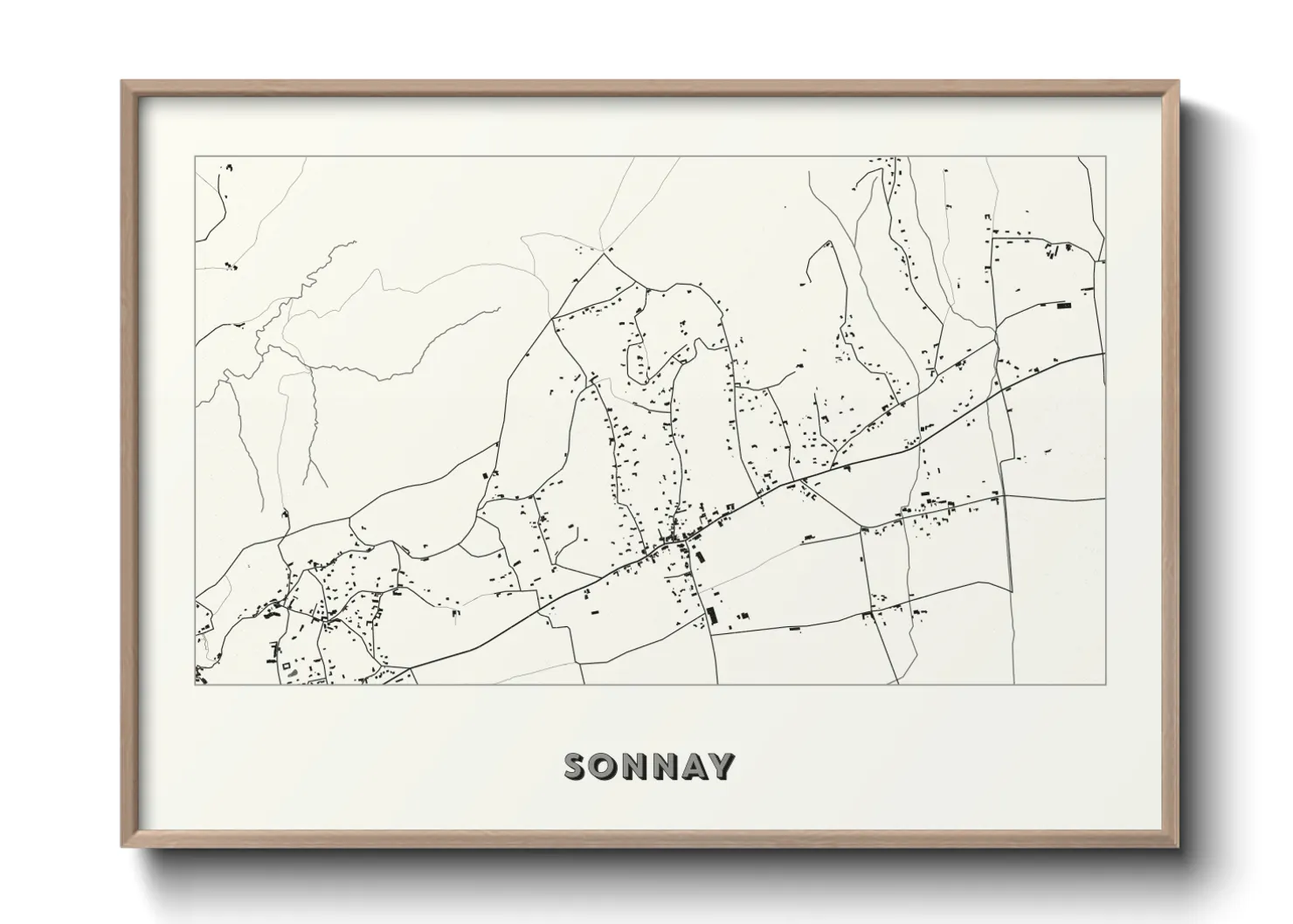 Une affiche de carte sur Sonnay
