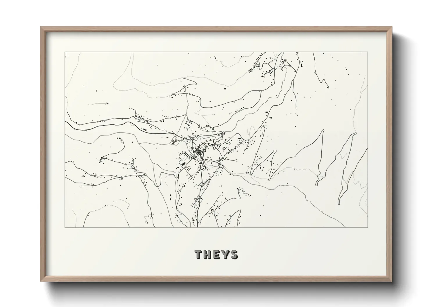 Une affiche de carte sur Theys