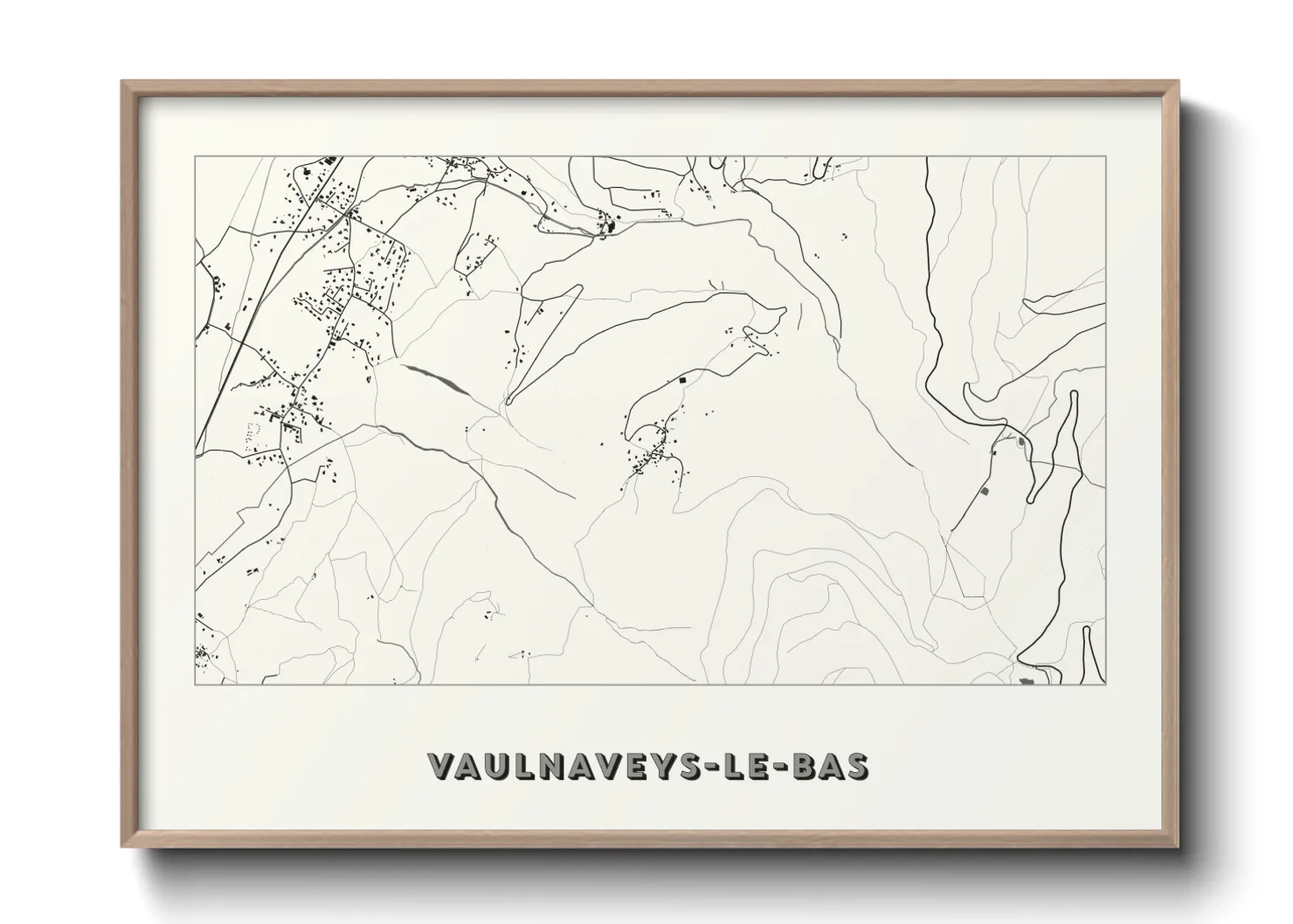 Une affiche de carte sur Vaulnaveys-le-Bas