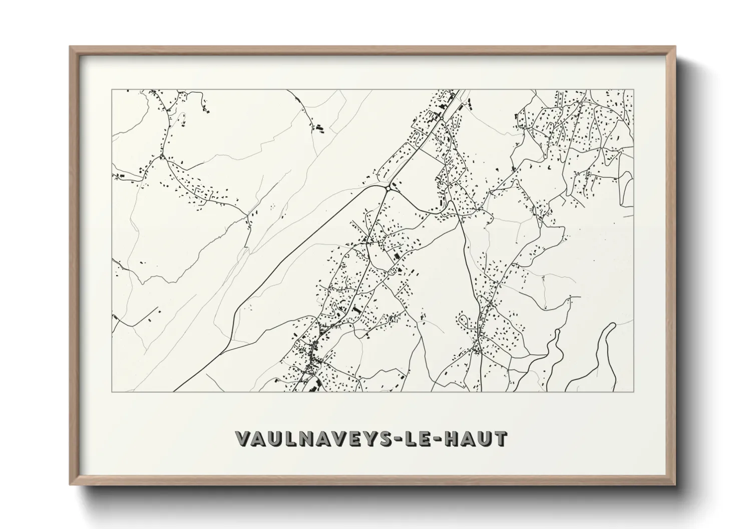 Une affiche de carte sur Vaulnaveys-le-Haut