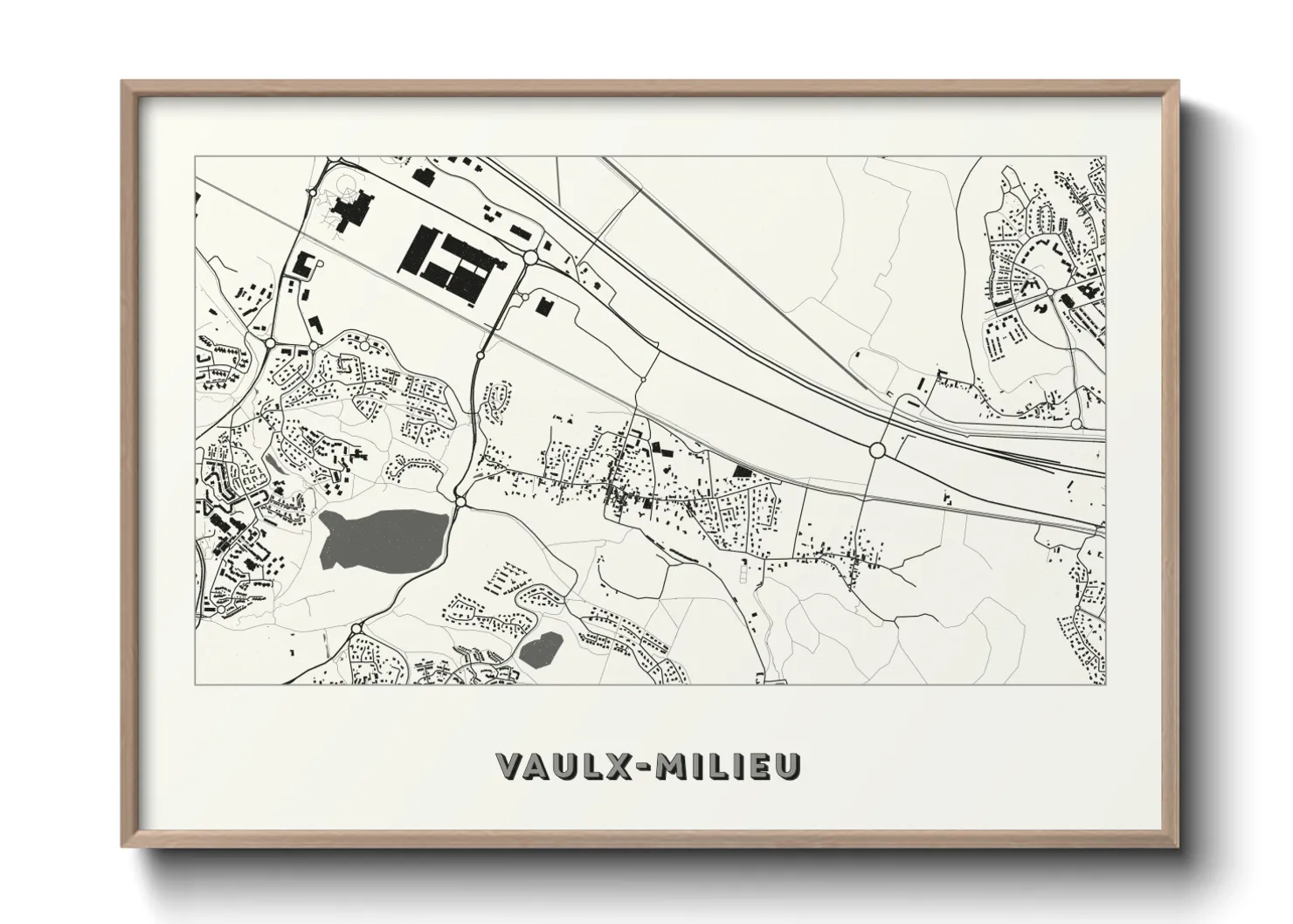 Une affiche de carte sur Vaulx-Milieu