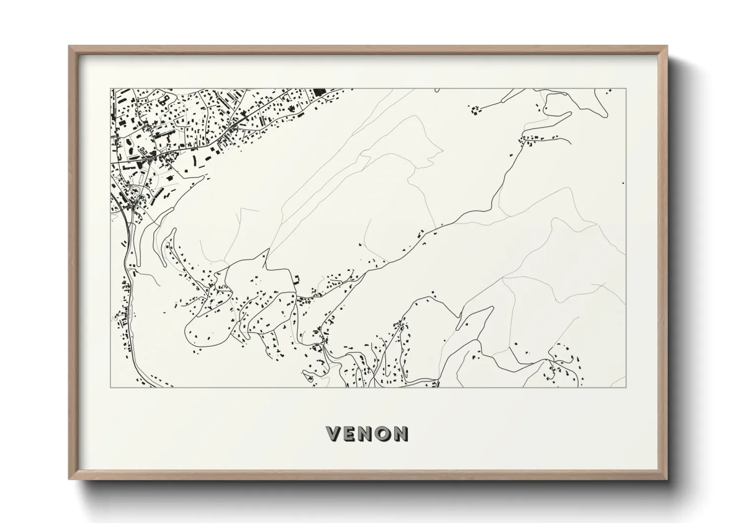 Une affiche de carte sur Venon