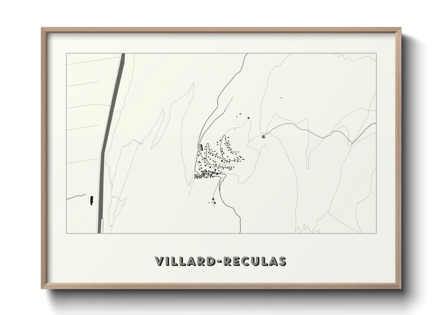 Une affiche de carte sur Villard-Reculas
