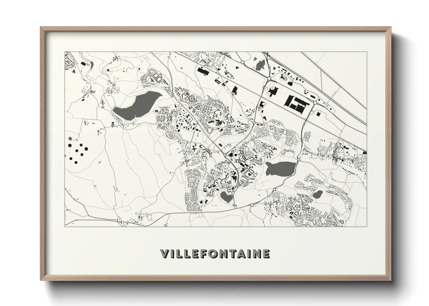 Une affiche de carte sur Villefontaine