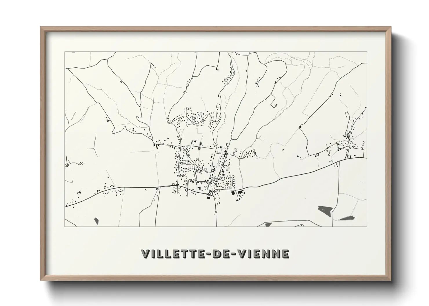Une affiche de carte sur Villette-de-Vienne