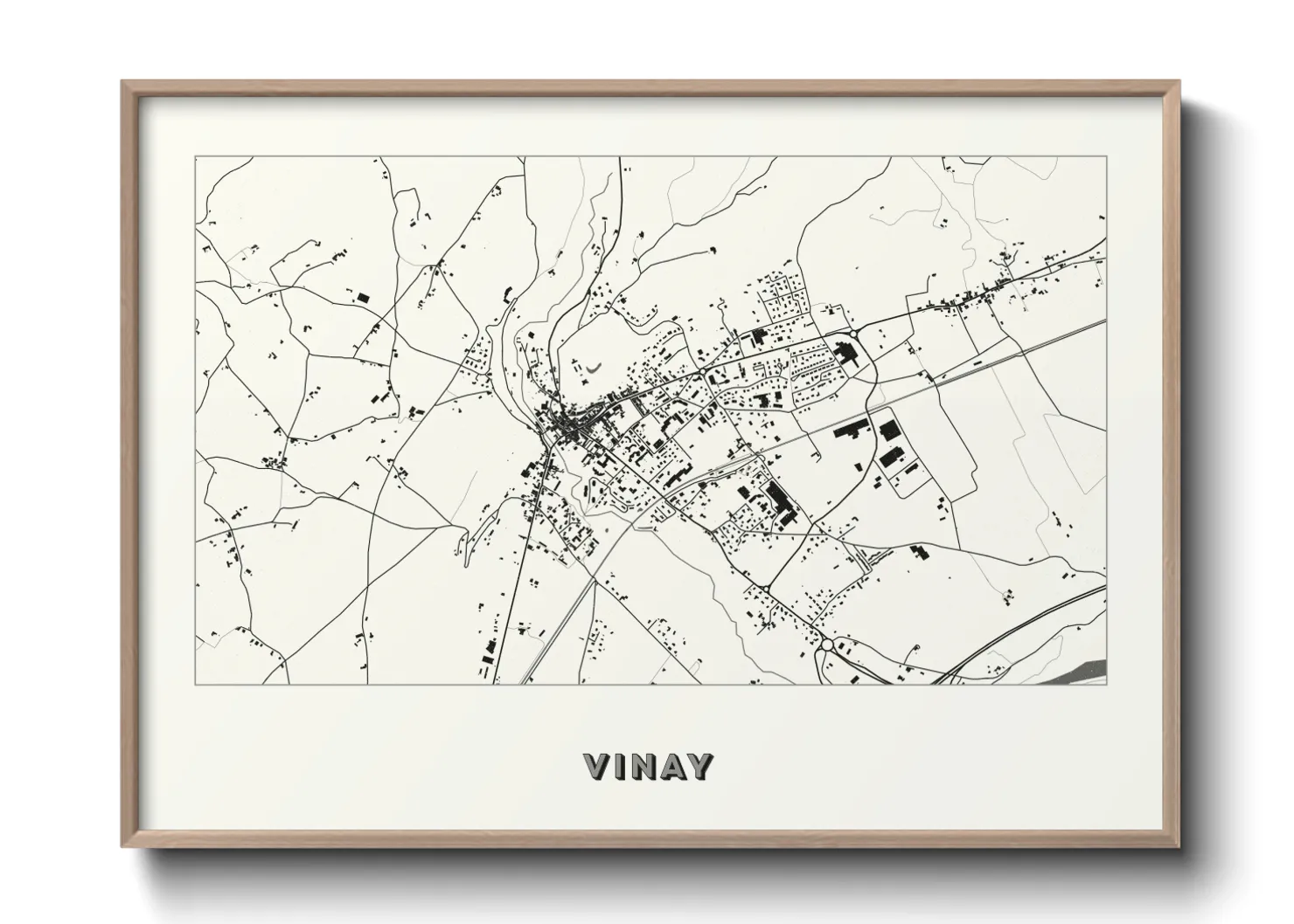 Une affiche de carte sur Vinay