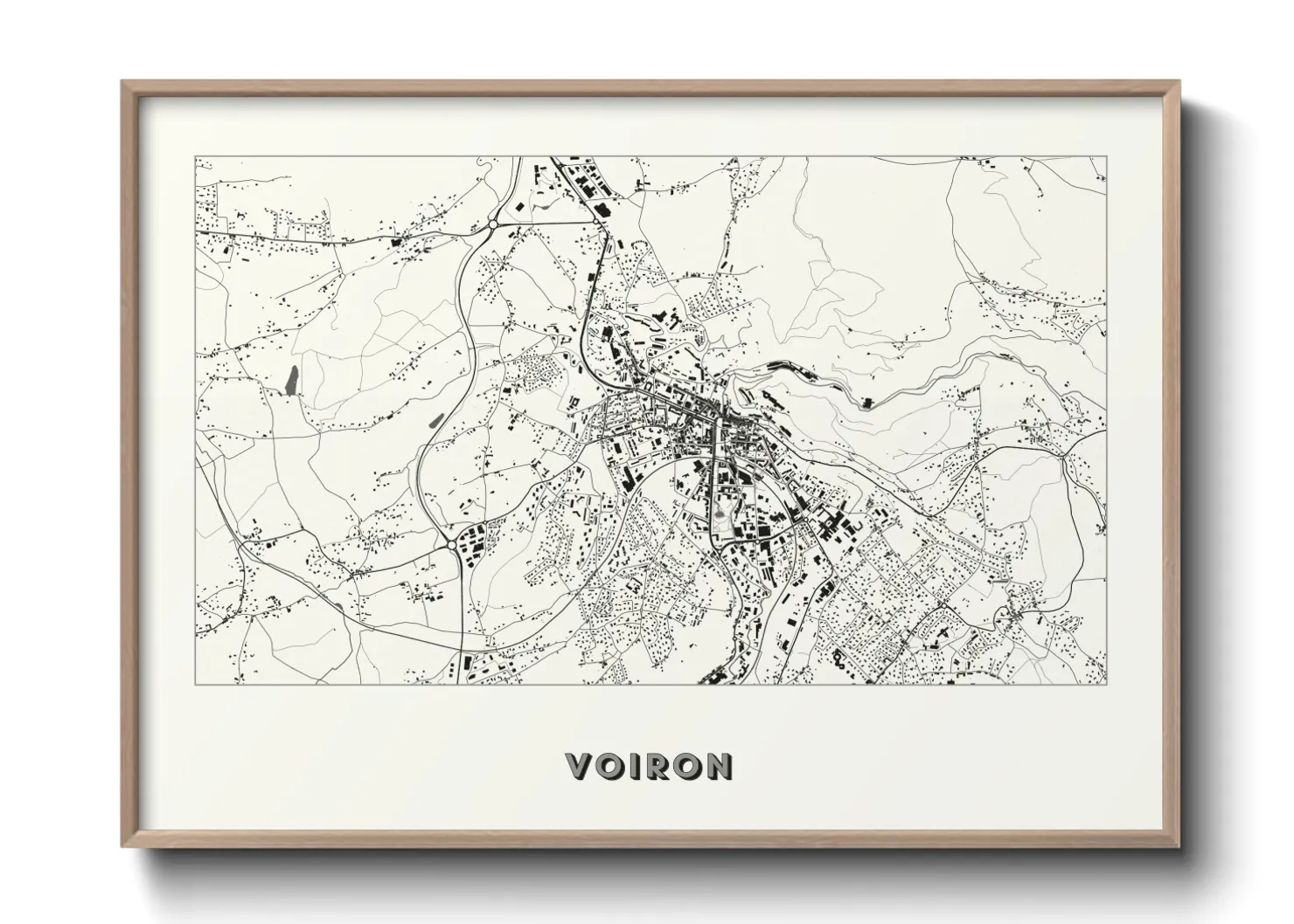 Une affiche de carte sur Voiron