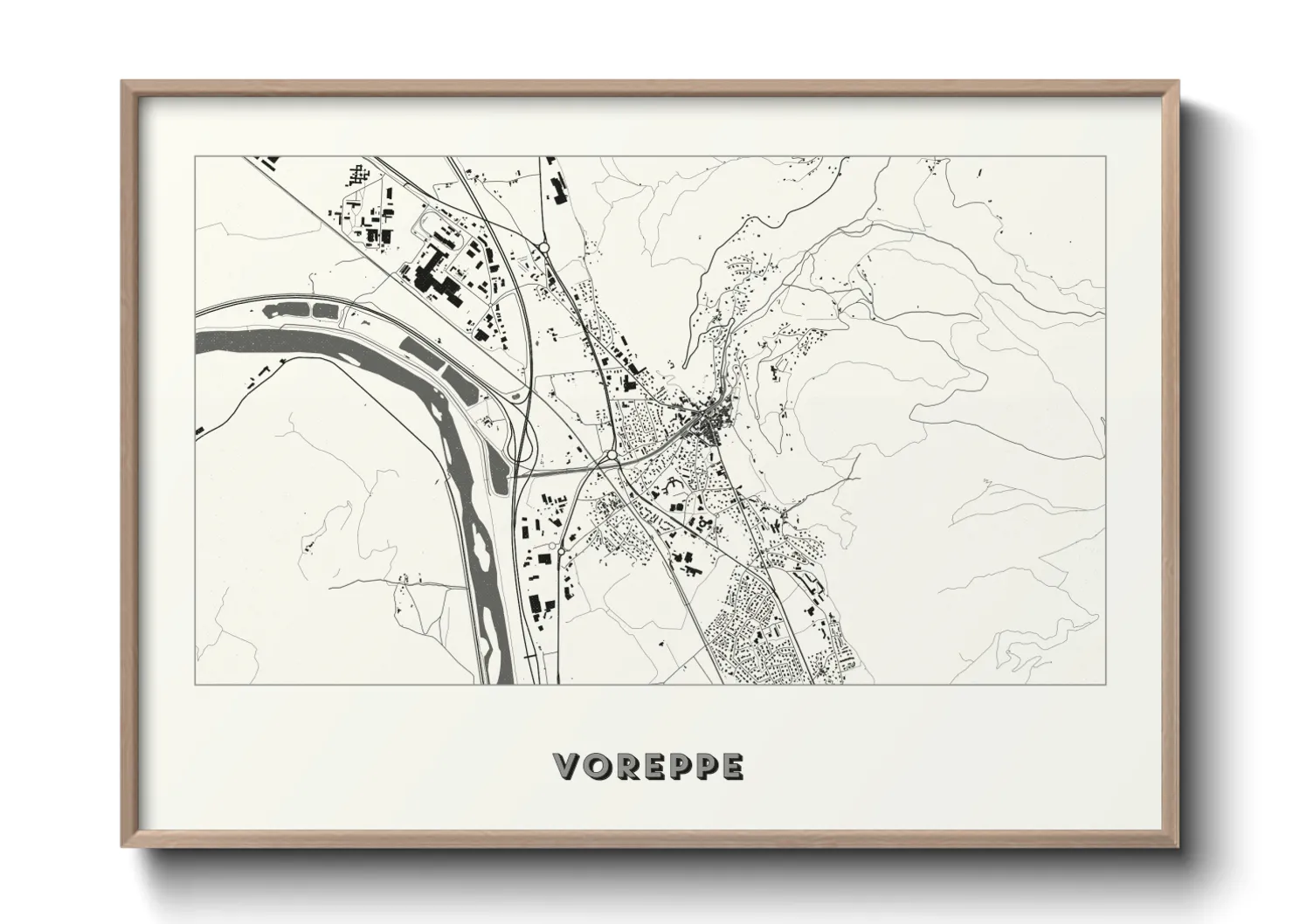 Une affiche de carte sur Voreppe