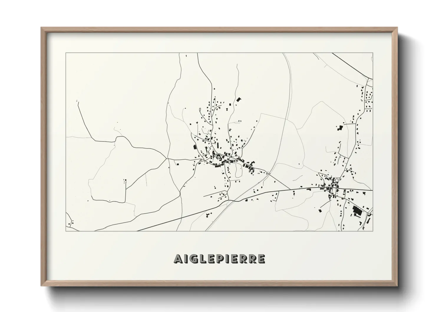 Une affiche de carte sur Aiglepierre