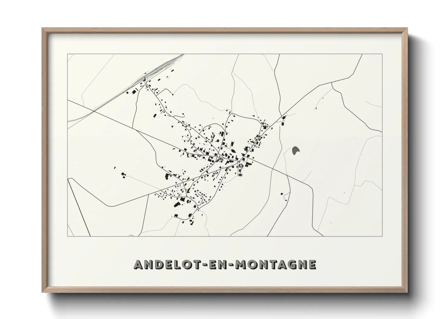 Une affiche de carte sur Andelot-en-Montagne