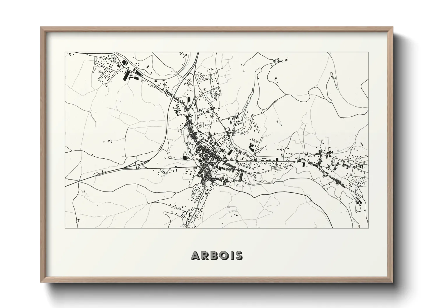 Une affiche de carte sur Arbois