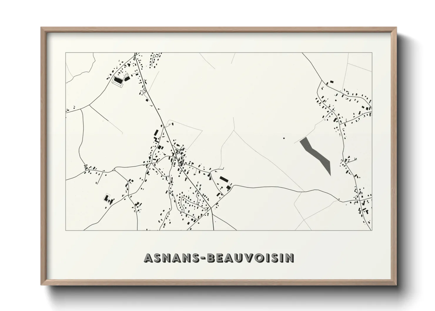 Une affiche de carte sur Asnans-Beauvoisin