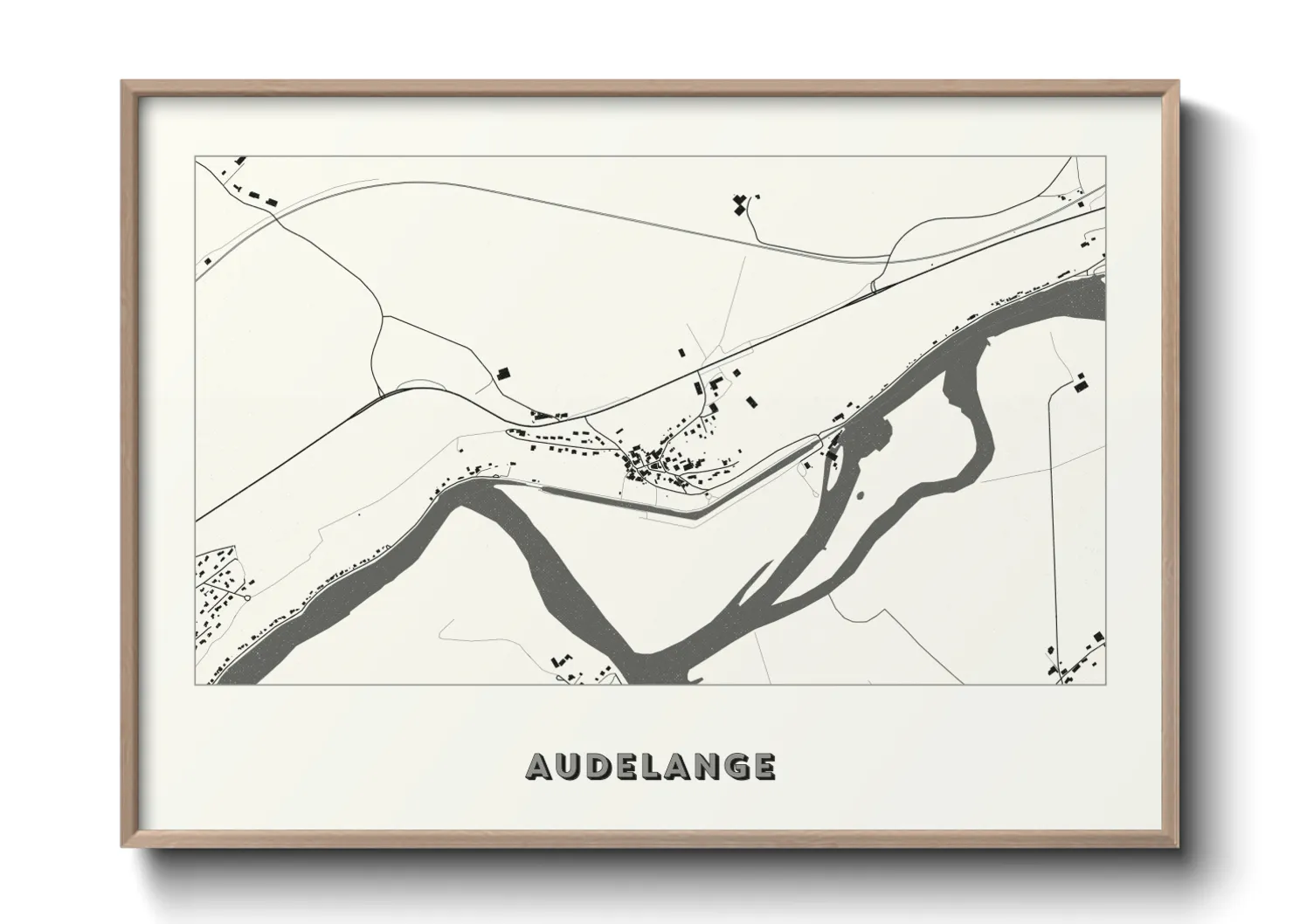 Une affiche de carte sur Audelange