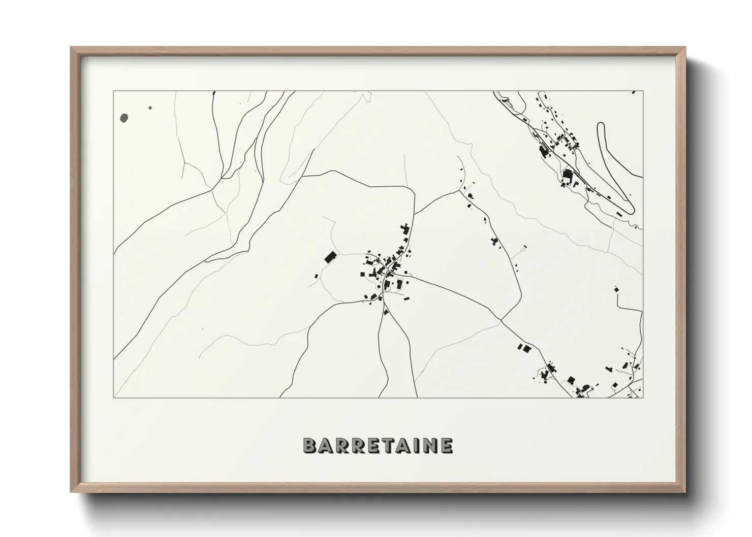 Une affiche de carte sur Barretaine
