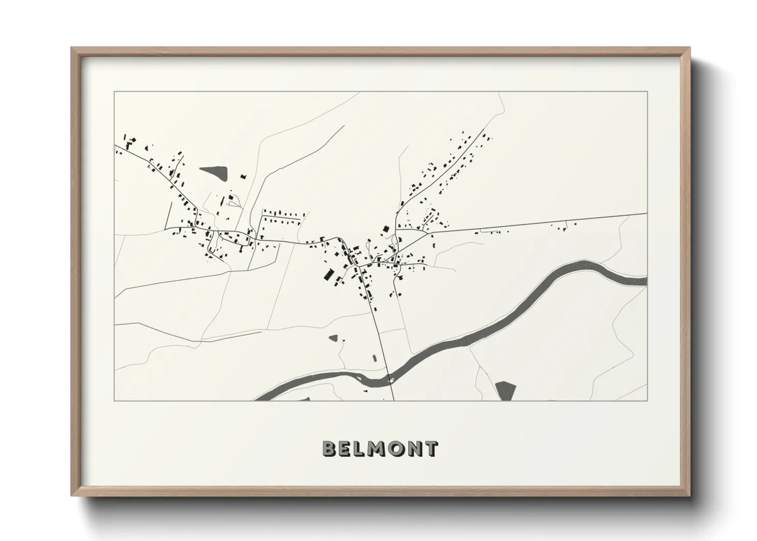 Une affiche de carte sur Belmont