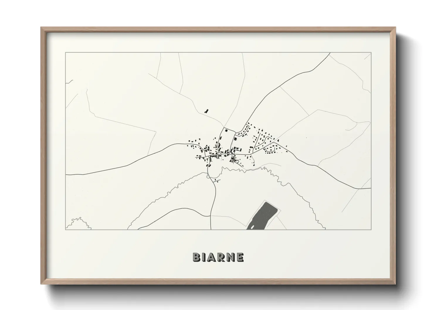 Une affiche de carte sur Biarne