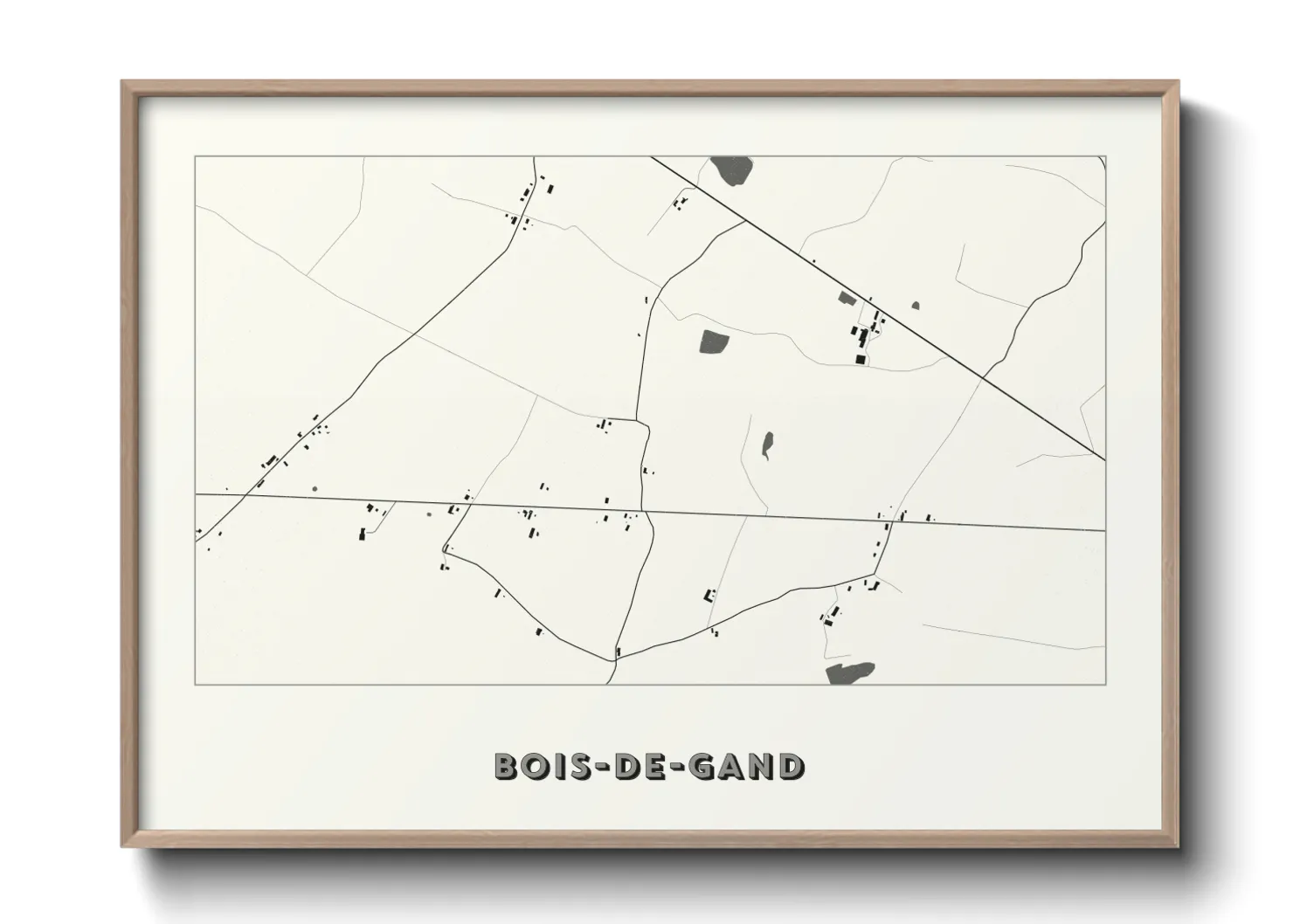 Une affiche de carte sur Bois-de-Gand