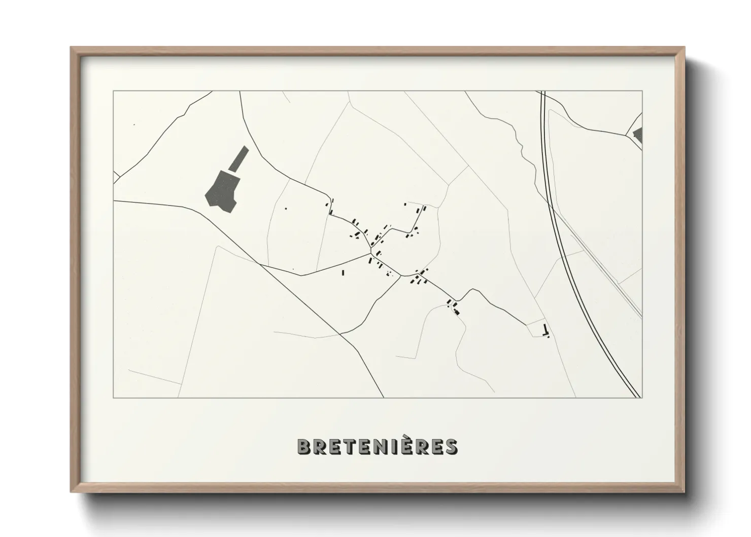 Une affiche de carte sur Bretenières