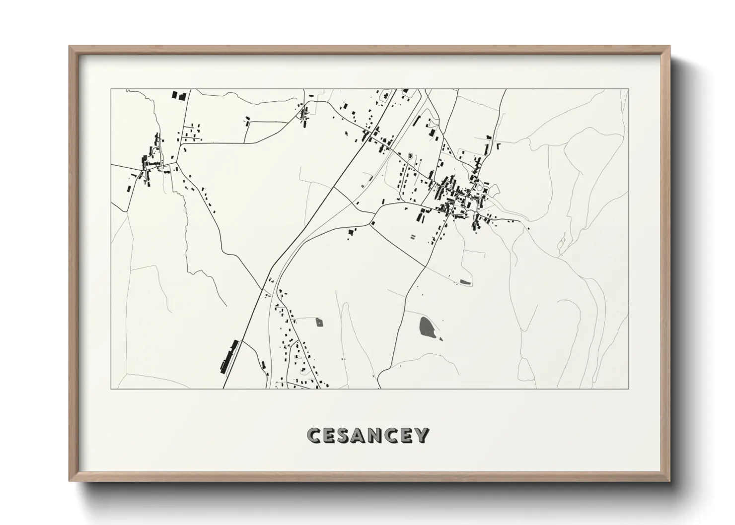 Une affiche de carte sur Cesancey