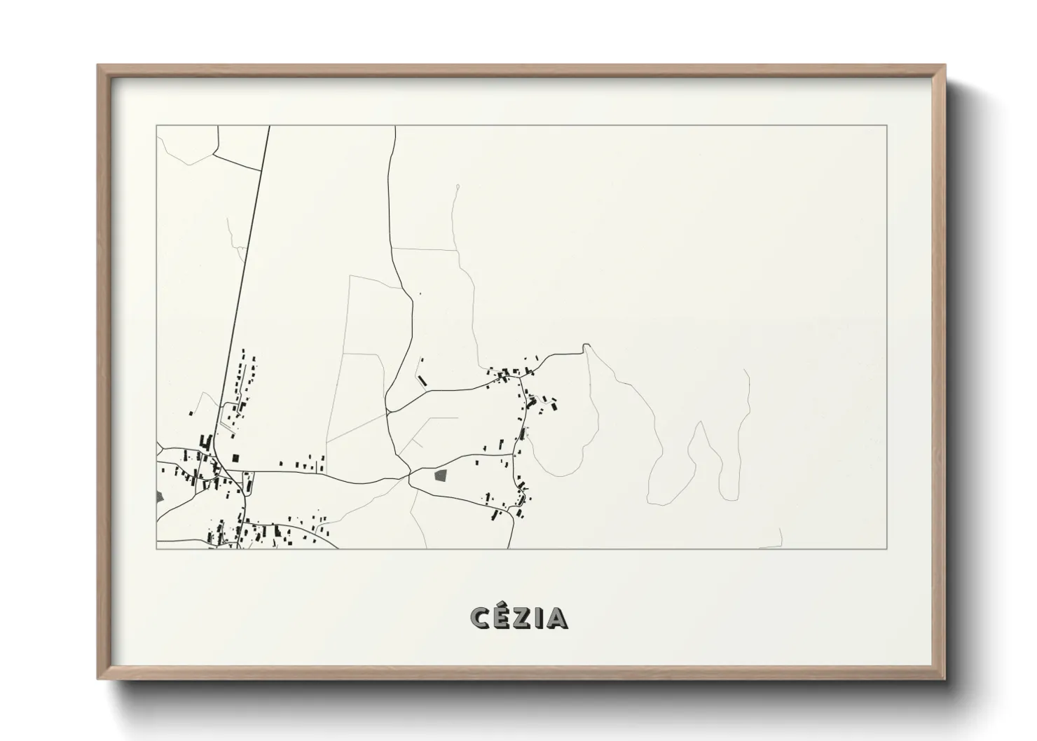 Une affiche de carte sur Cézia