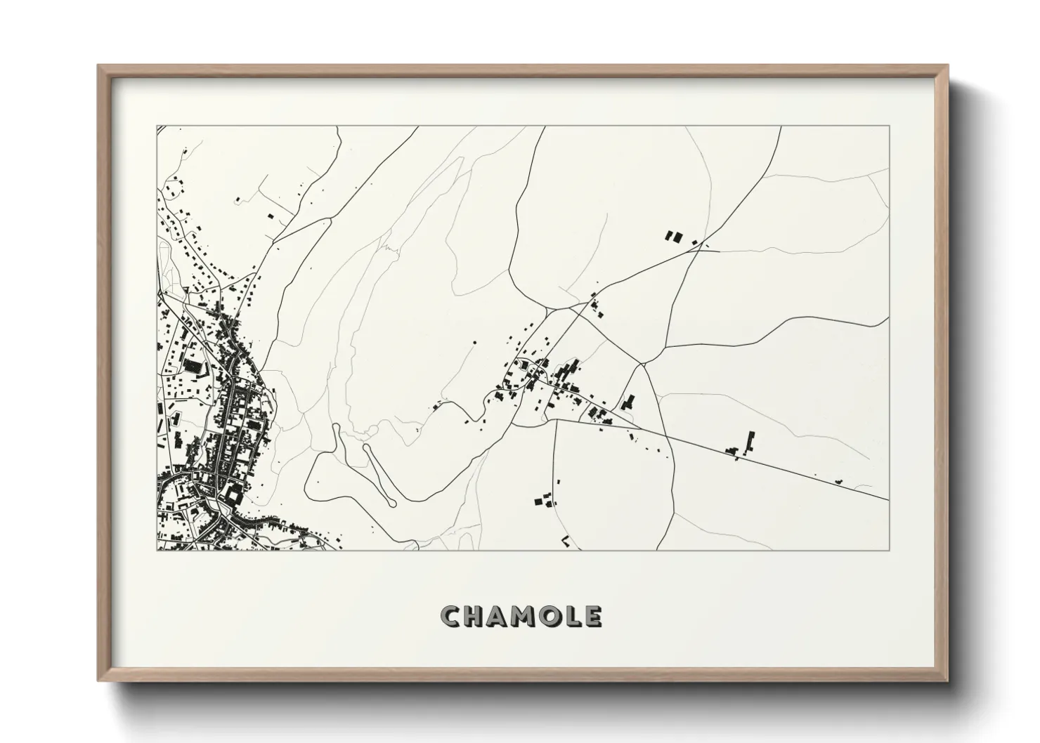 Une affiche de carte sur Chamole
