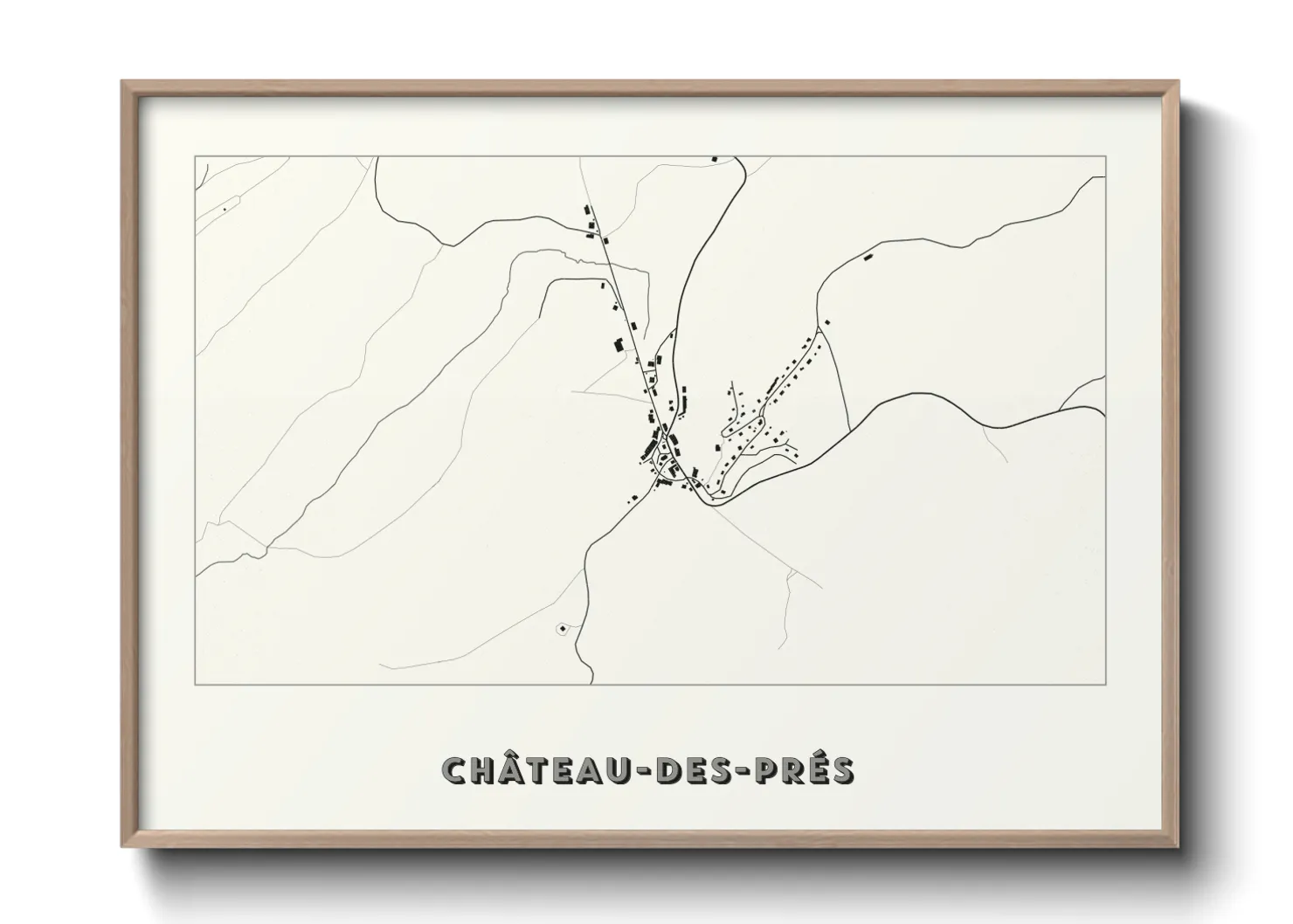 Une affiche de carte sur Château-des-Prés