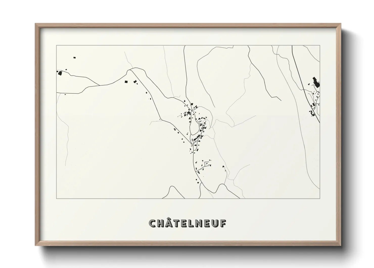 Une affiche de carte sur Châtelneuf