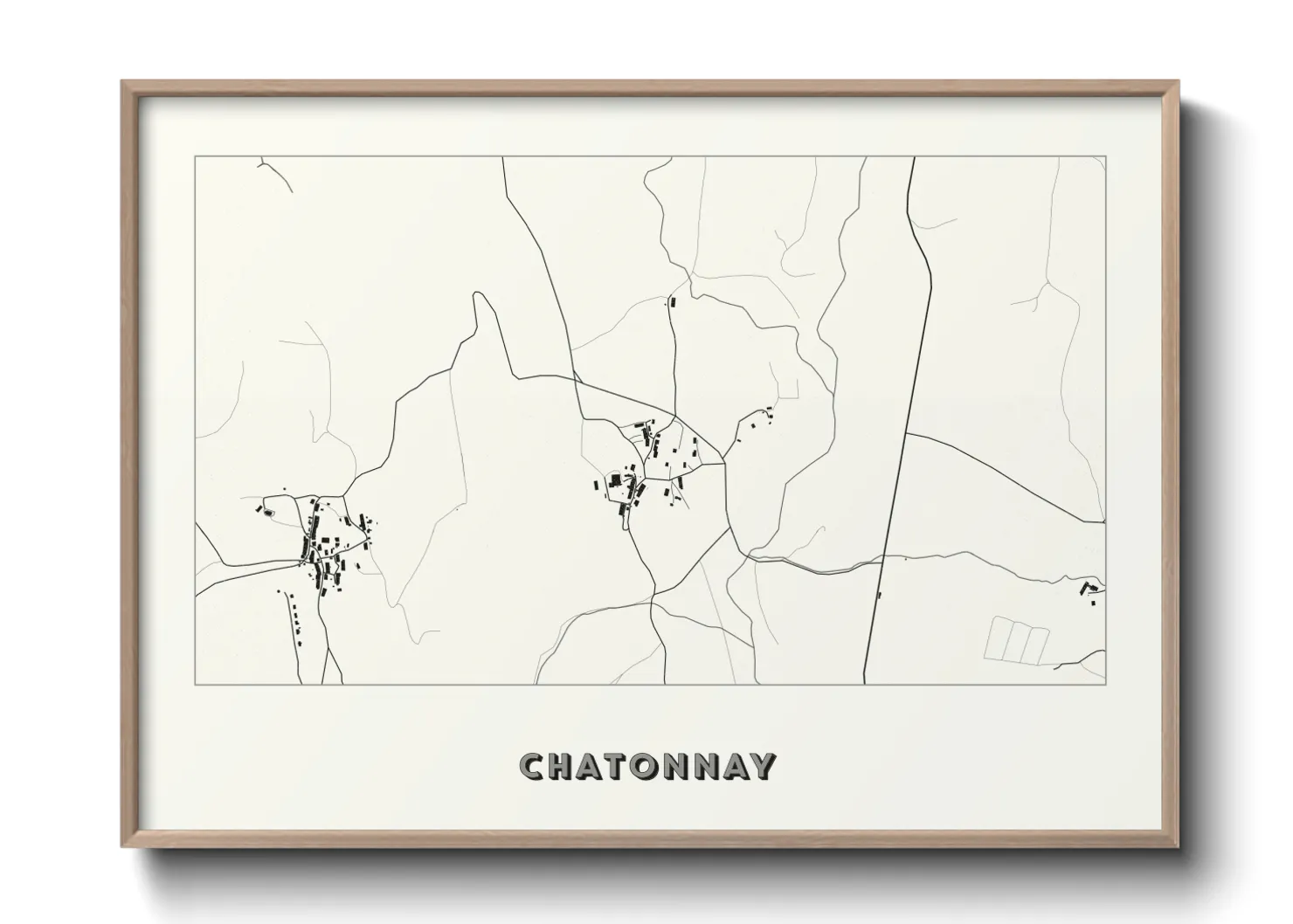 Une affiche de carte sur Chatonnay