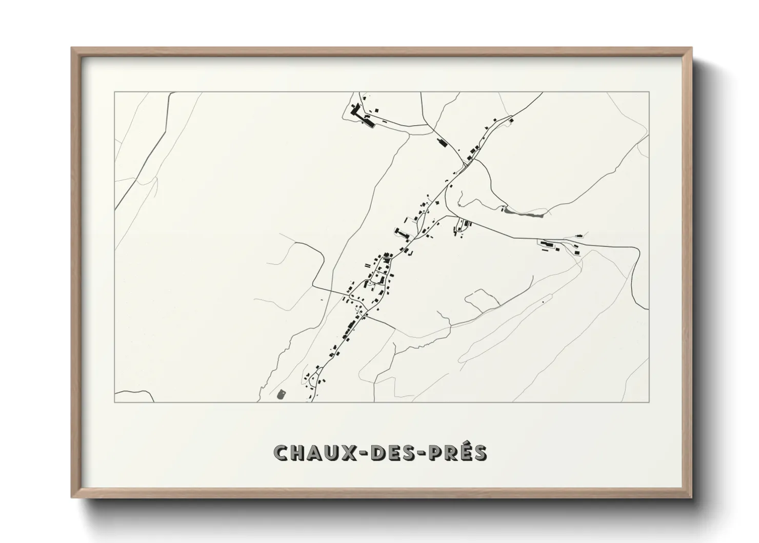 Une affiche de carte sur Chaux-des-Prés