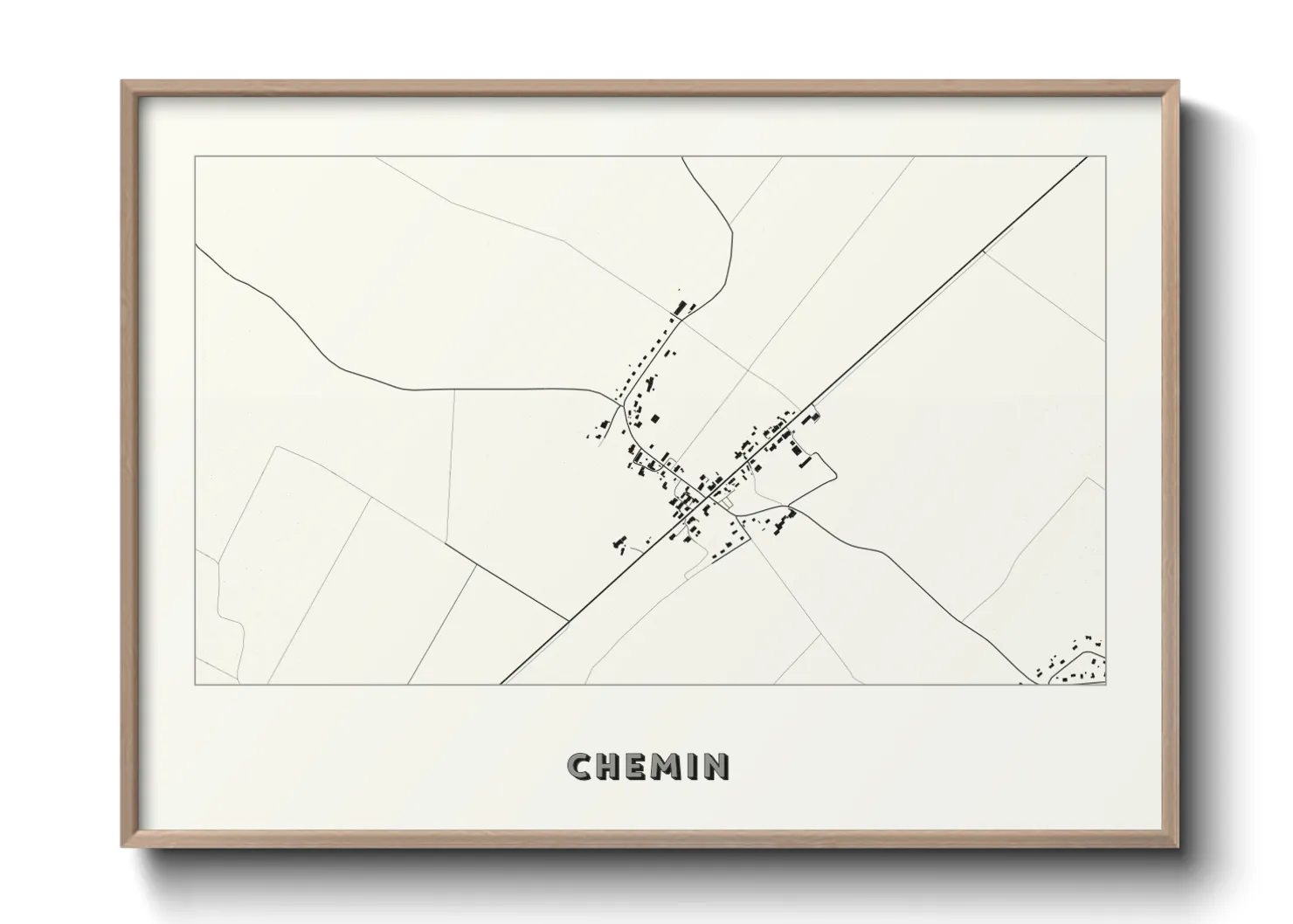 Une affiche de carte sur Chemin