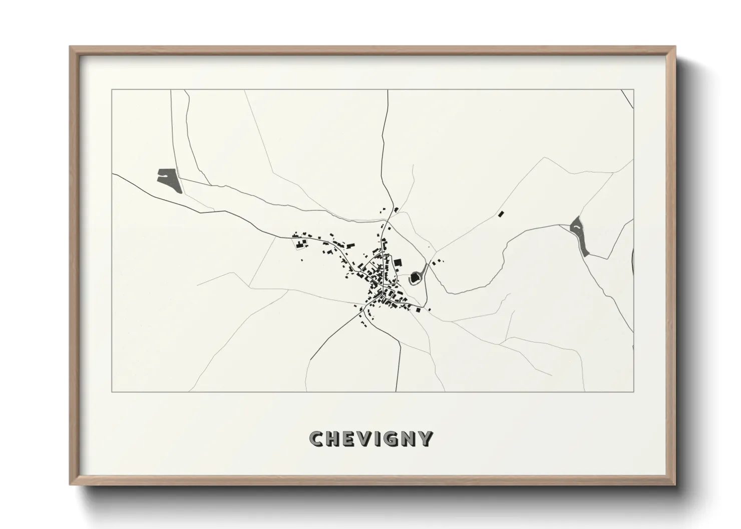 Une affiche de carte sur Chevigny