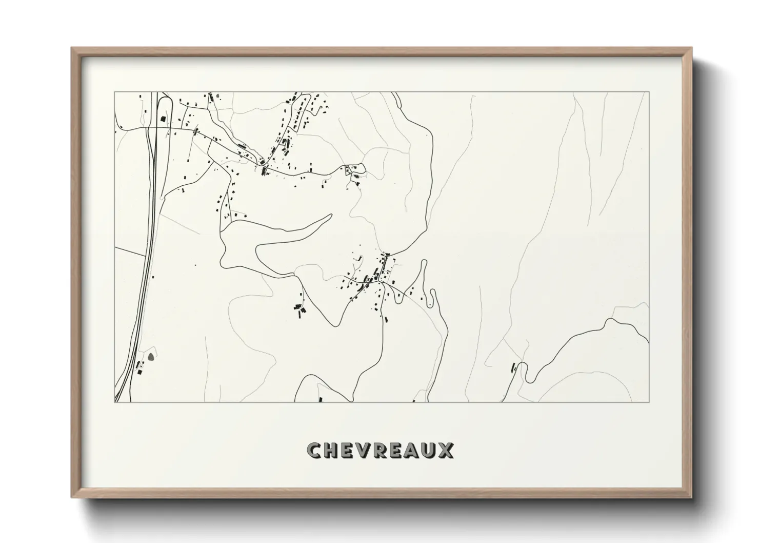 Une affiche de carte sur Chevreaux