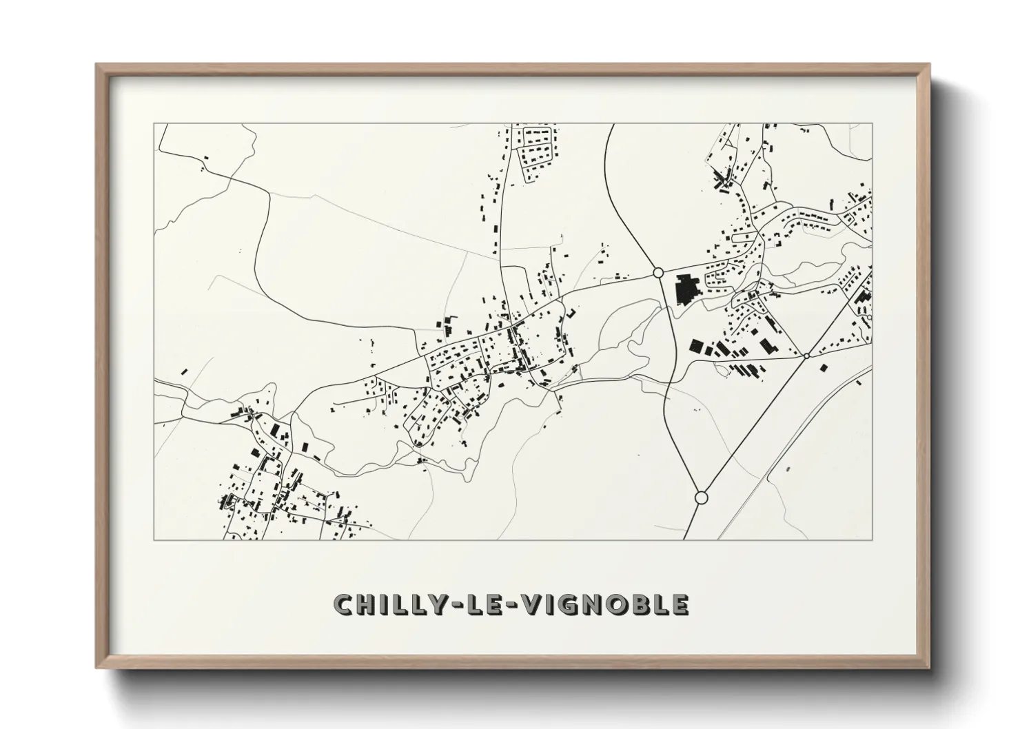 Une affiche de carte sur Chilly-le-Vignoble