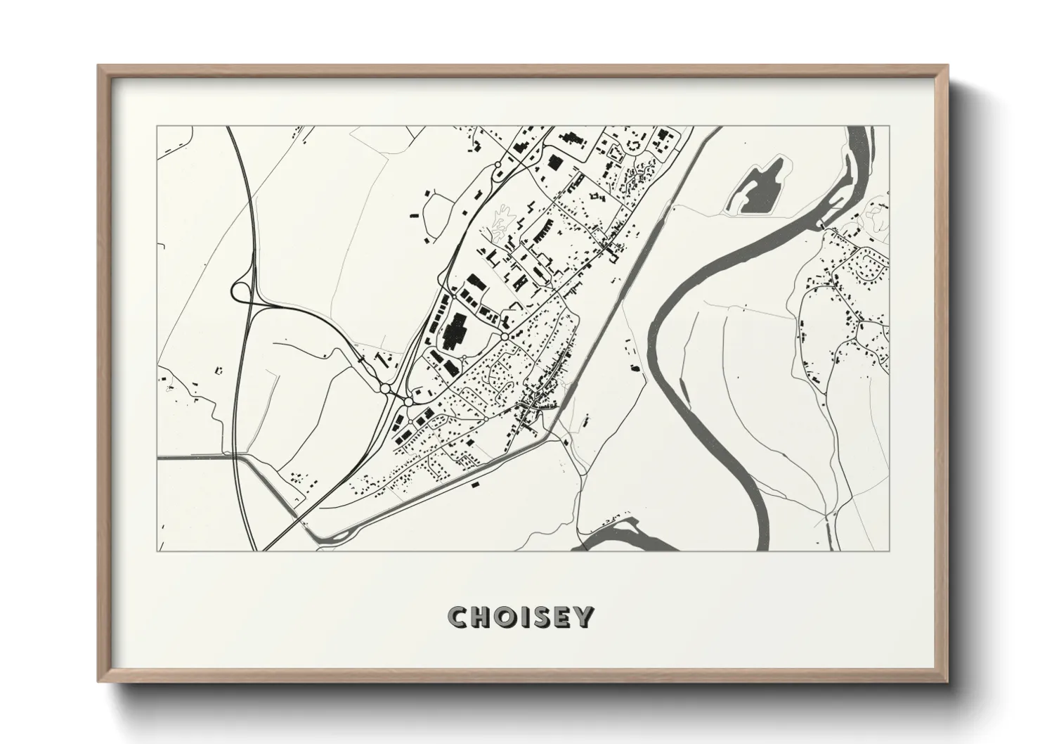 Une affiche de carte sur Choisey