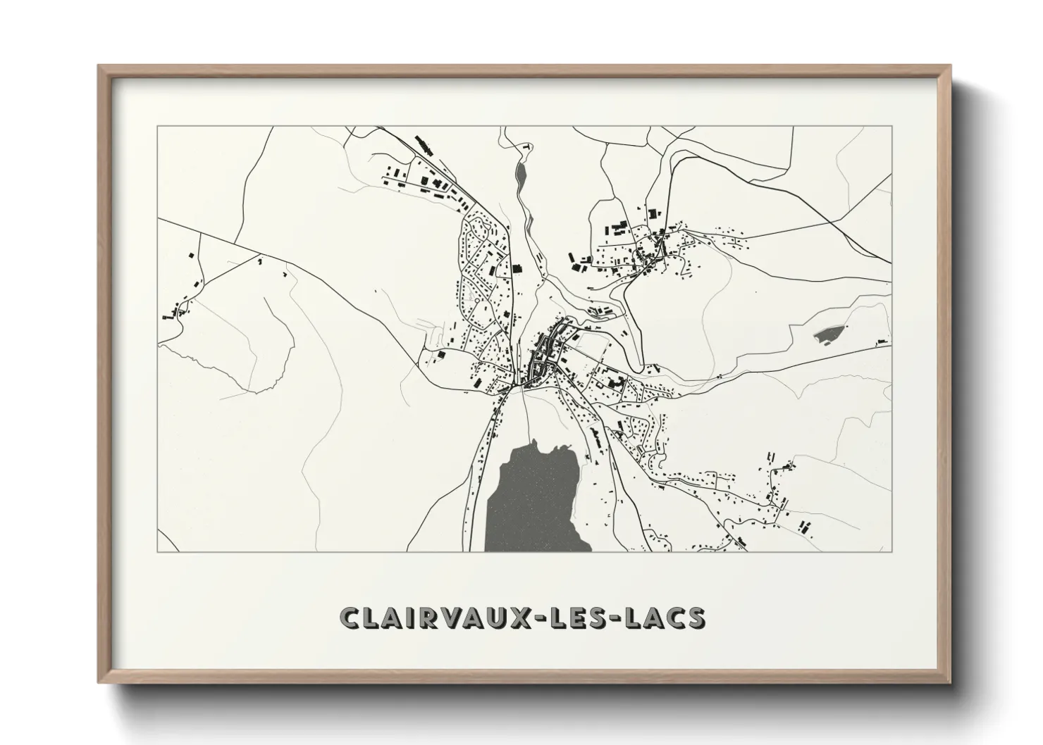 Une affiche de carte sur Clairvaux-les-Lacs
