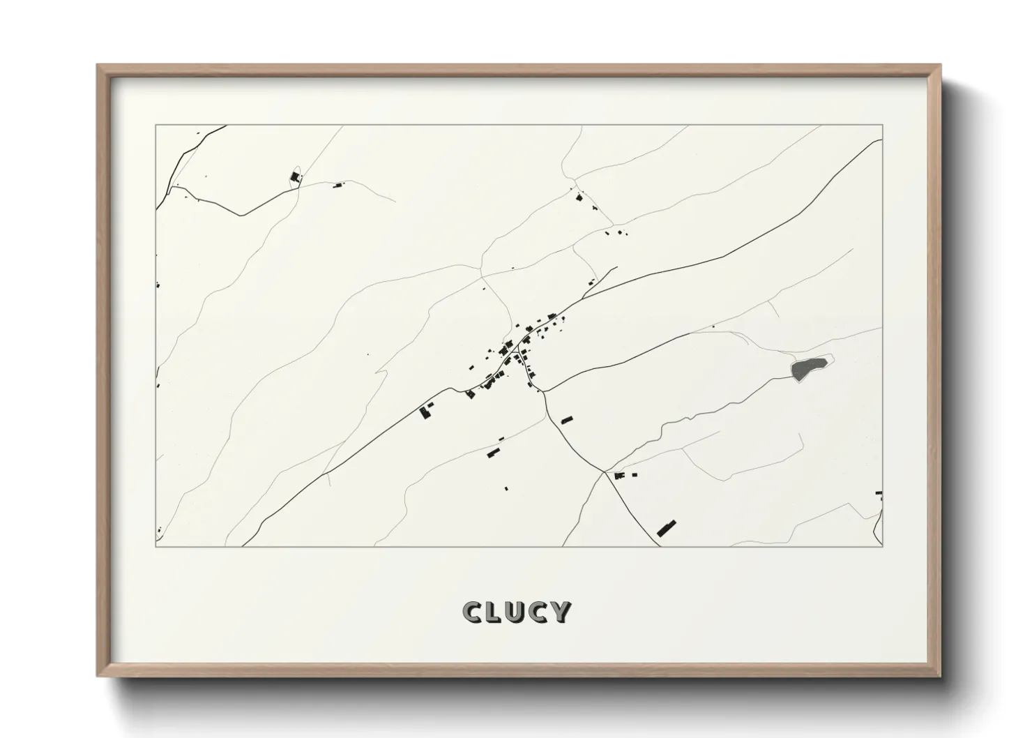 Une affiche de carte sur Clucy