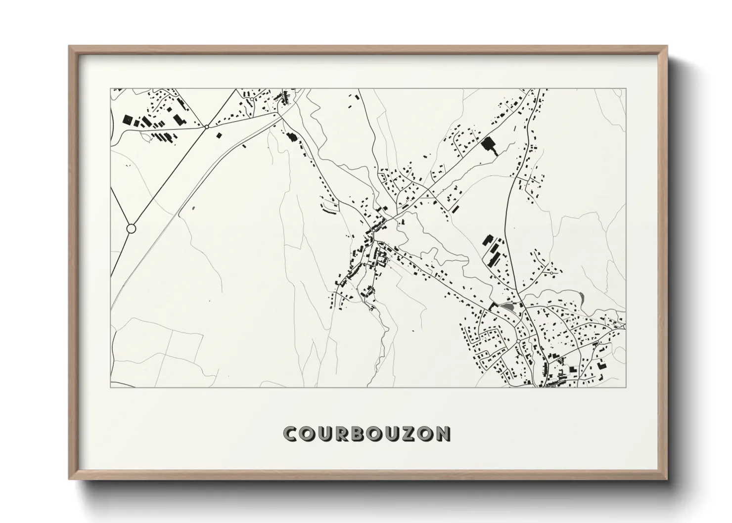 Une affiche de carte sur Courbouzon