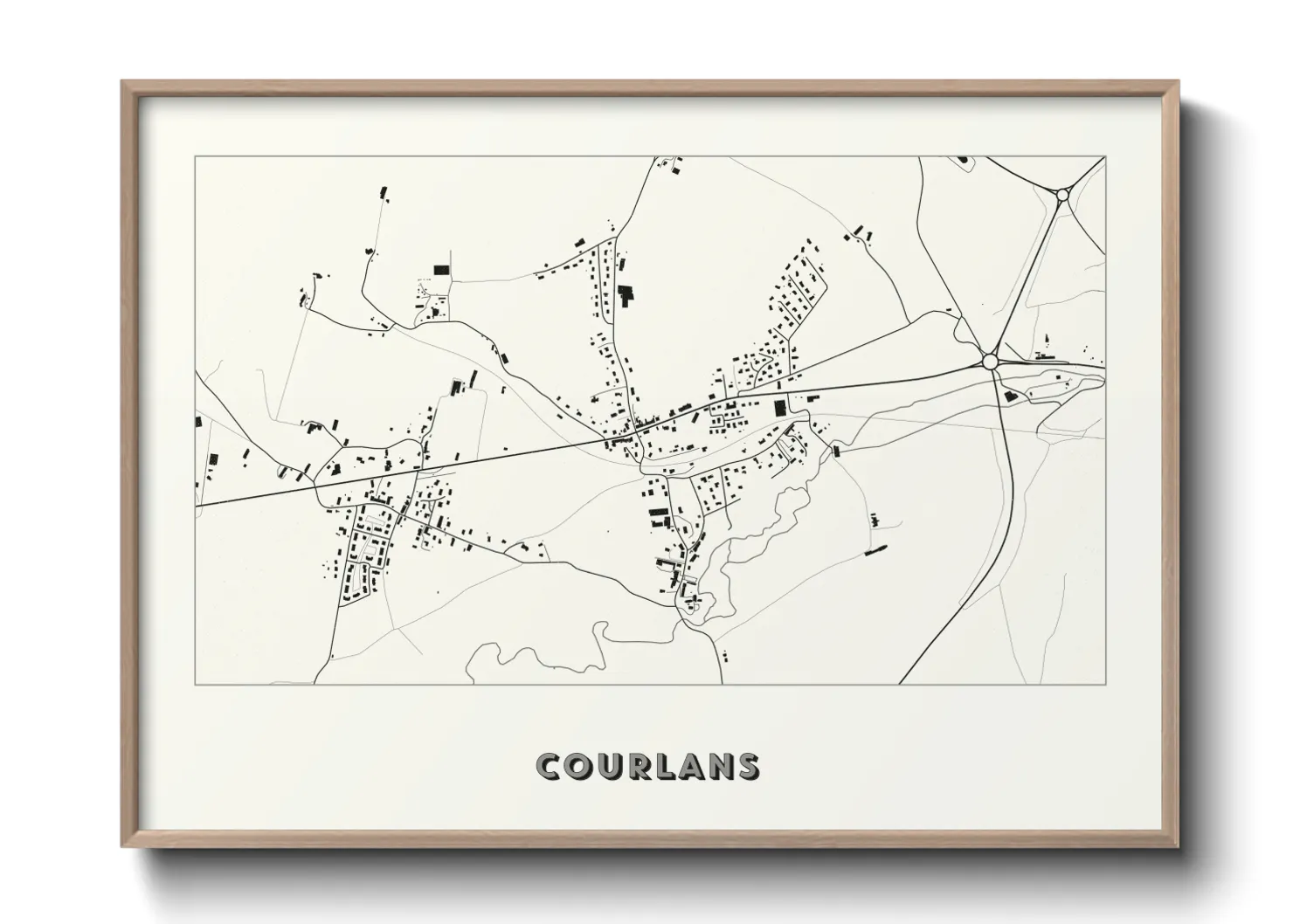 Une affiche de carte sur Courlans