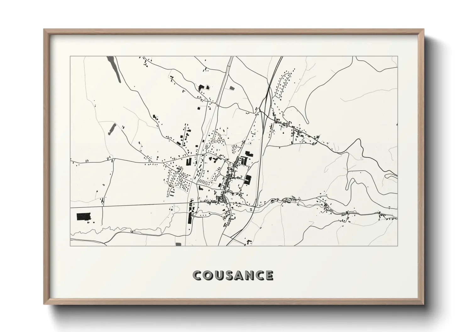 Une affiche de carte sur Cousance