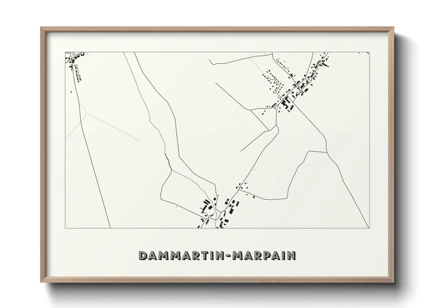 Une affiche de carte sur Dammartin-Marpain