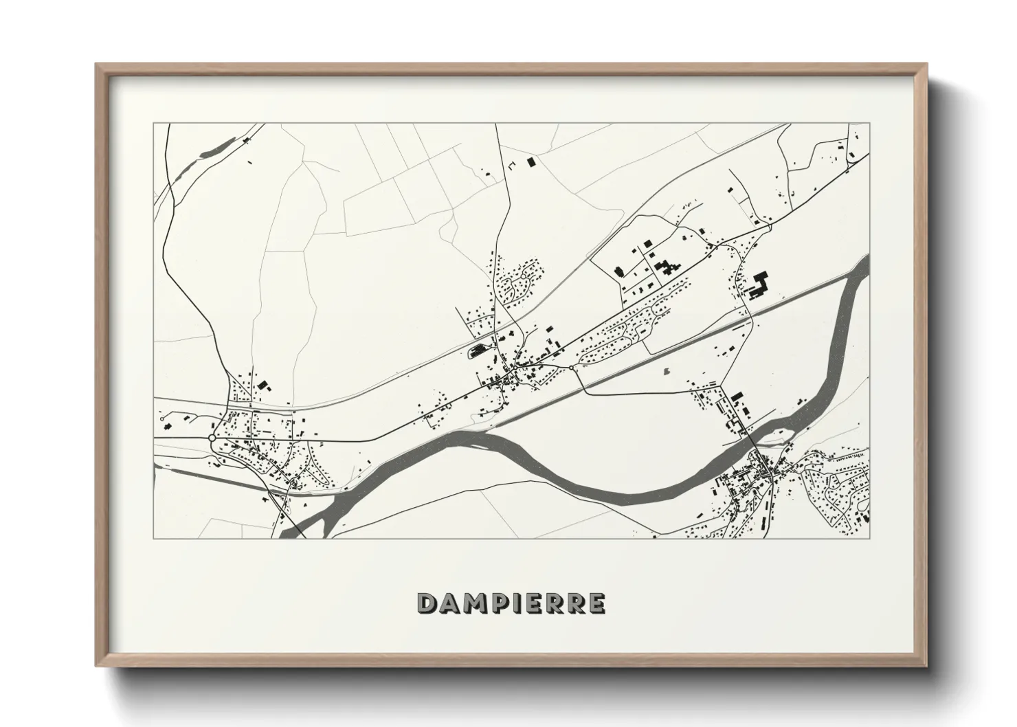 Une affiche de carte sur Dampierre