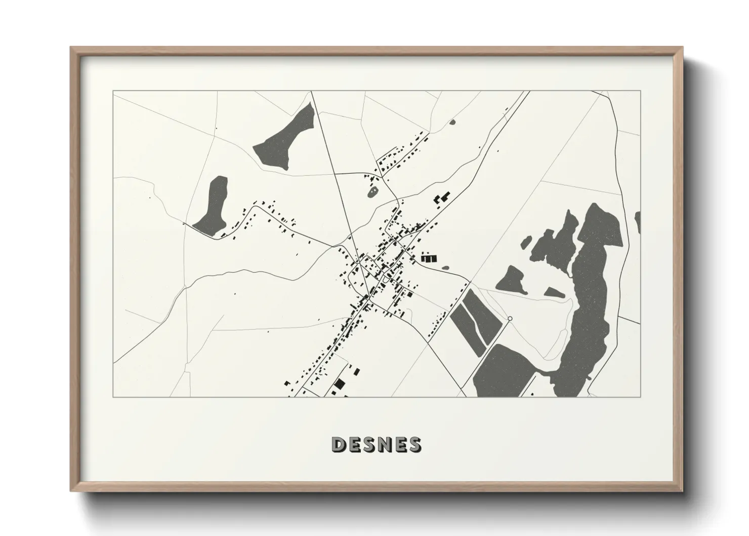 Une affiche de carte sur Desnes