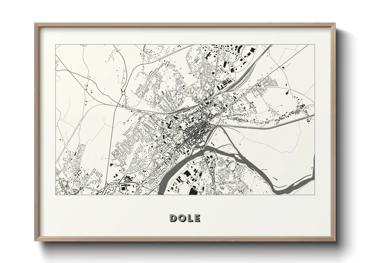 Une affiche de carte sur Dole