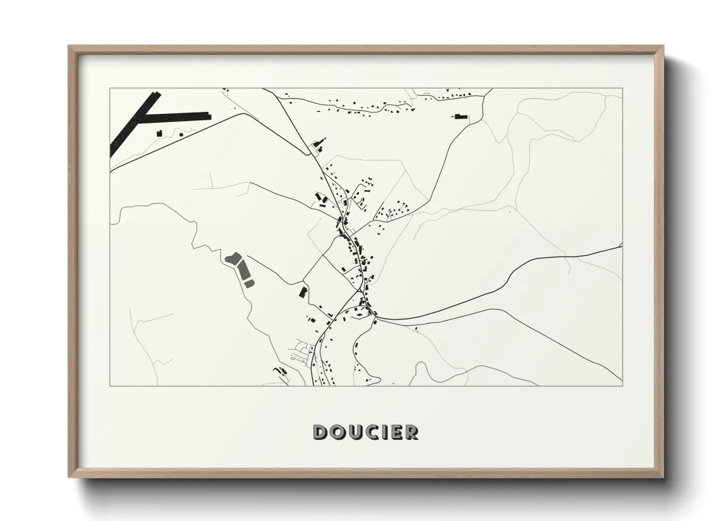 Une affiche de carte sur Doucier